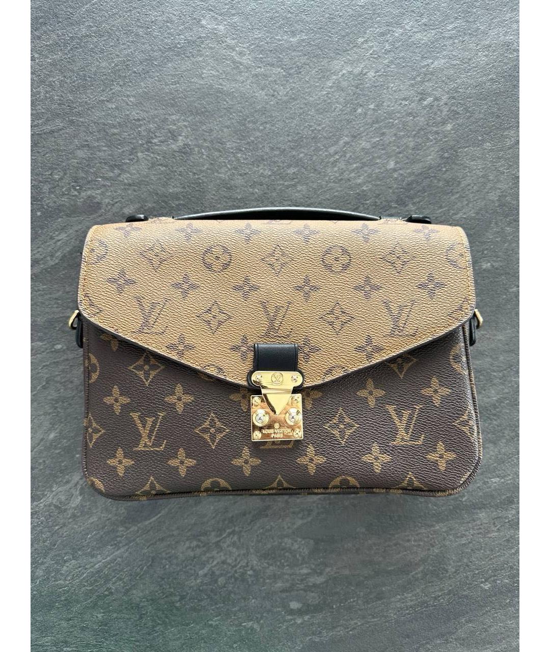LOUIS VUITTON Коричневая кожаная сумка через плечо, фото 2