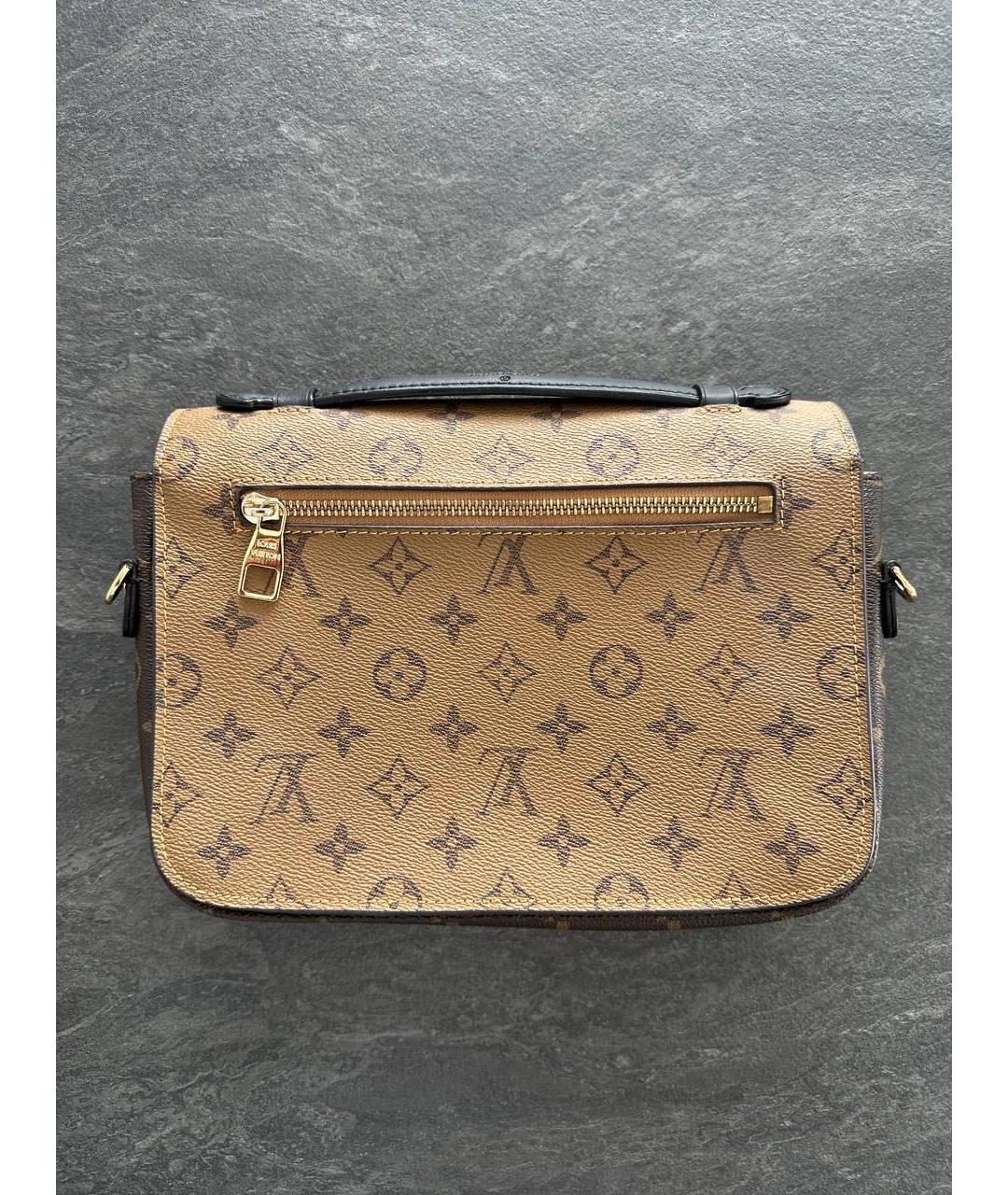 LOUIS VUITTON Коричневая кожаная сумка через плечо, фото 3