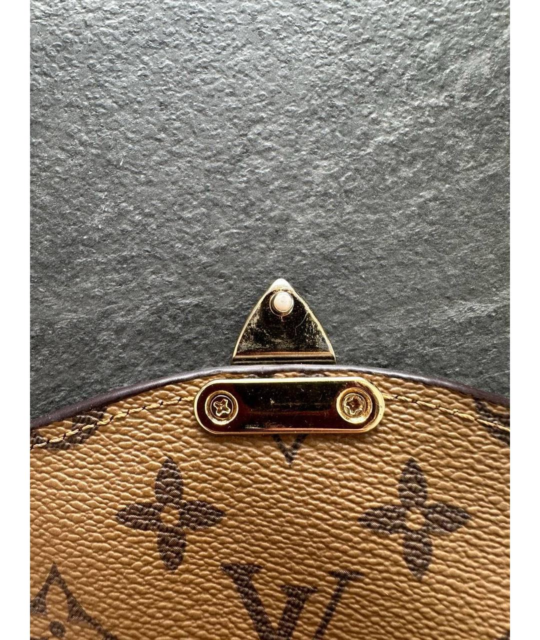 LOUIS VUITTON Коричневая кожаная сумка через плечо, фото 7