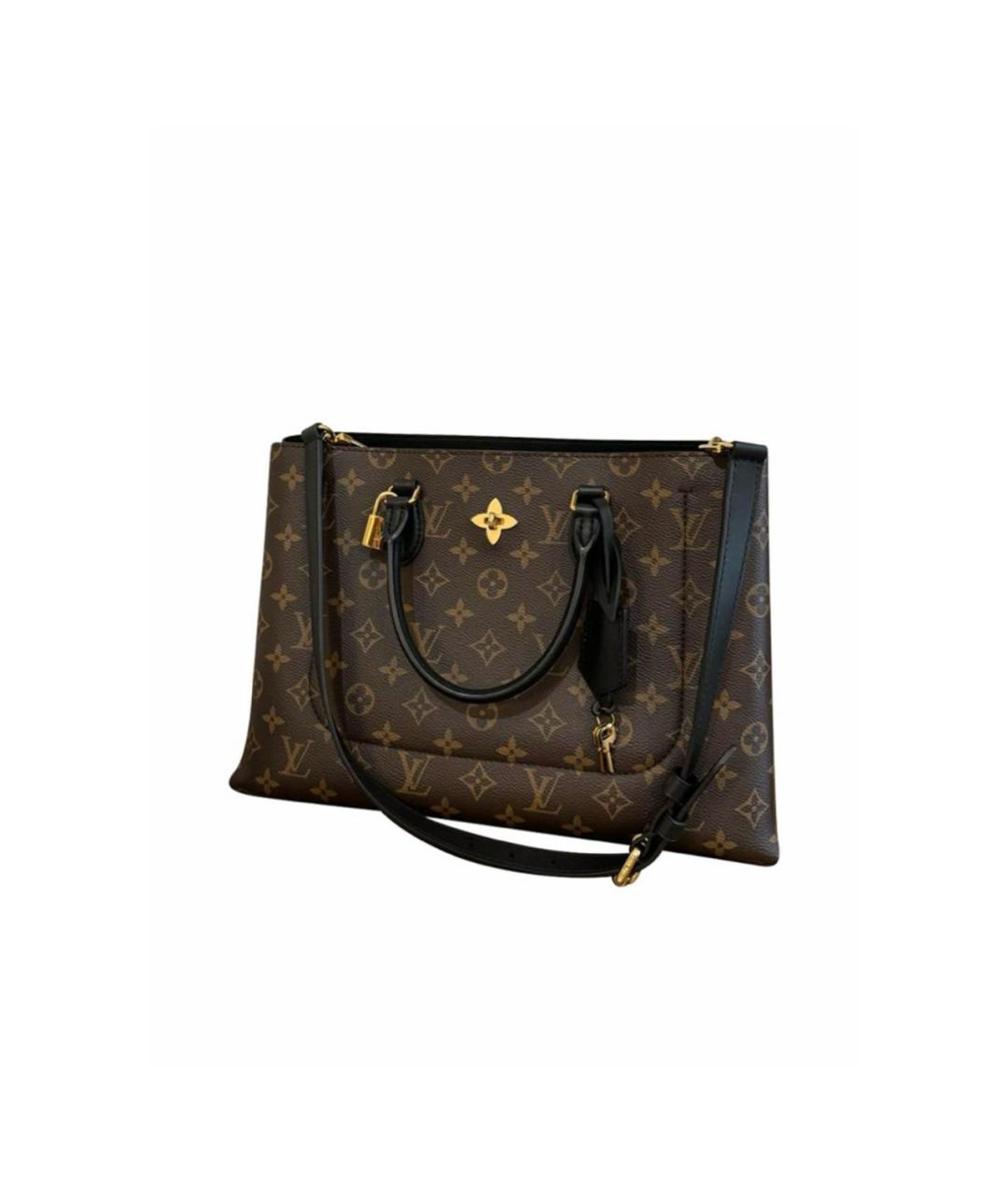 LOUIS VUITTON Коричневая кожаная сумка тоут, фото 7