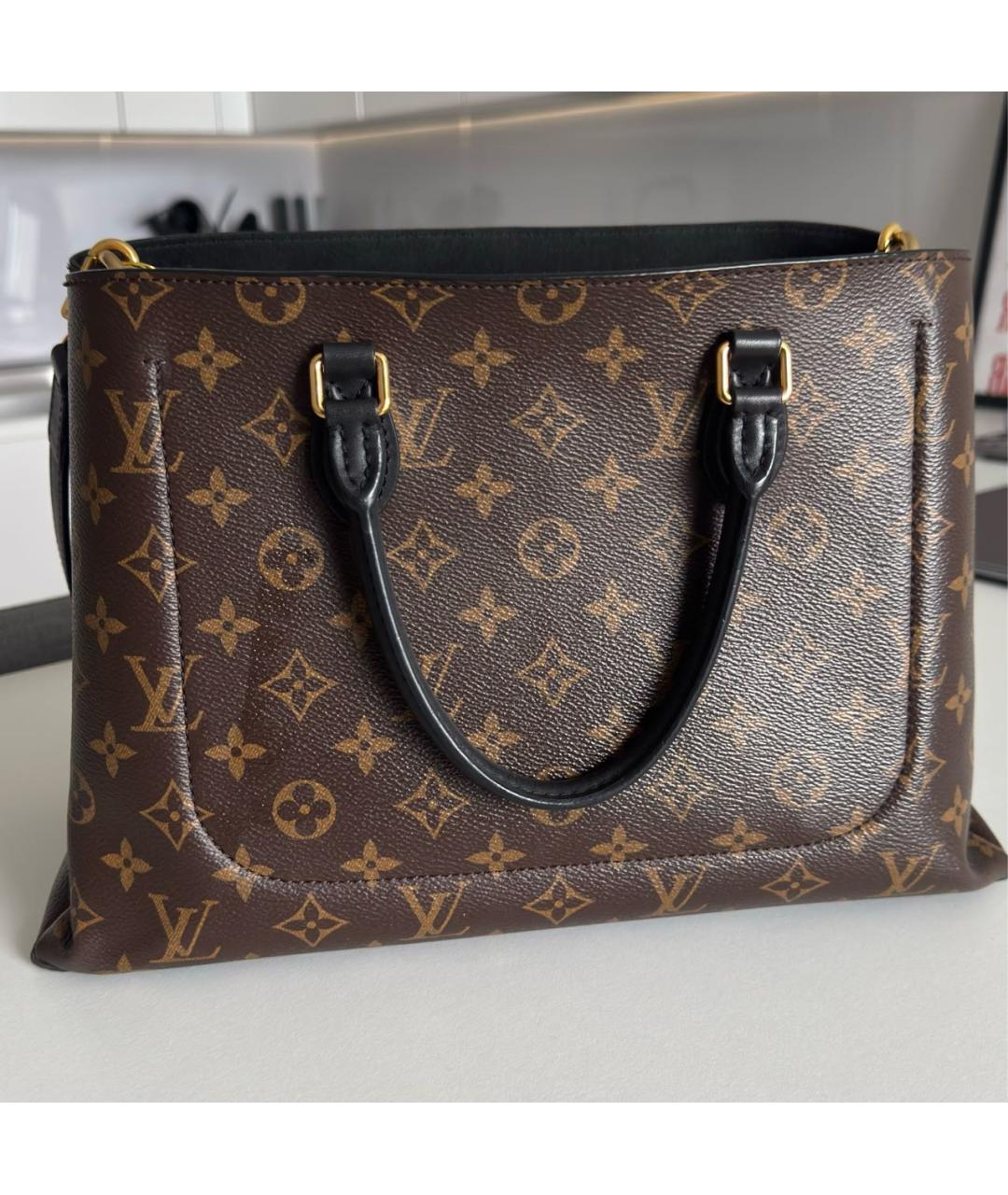 LOUIS VUITTON Коричневая кожаная сумка тоут, фото 3