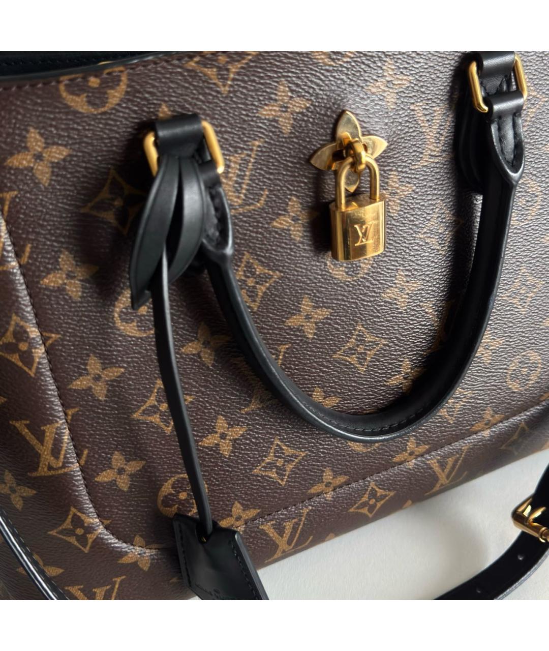 LOUIS VUITTON Коричневая кожаная сумка тоут, фото 6