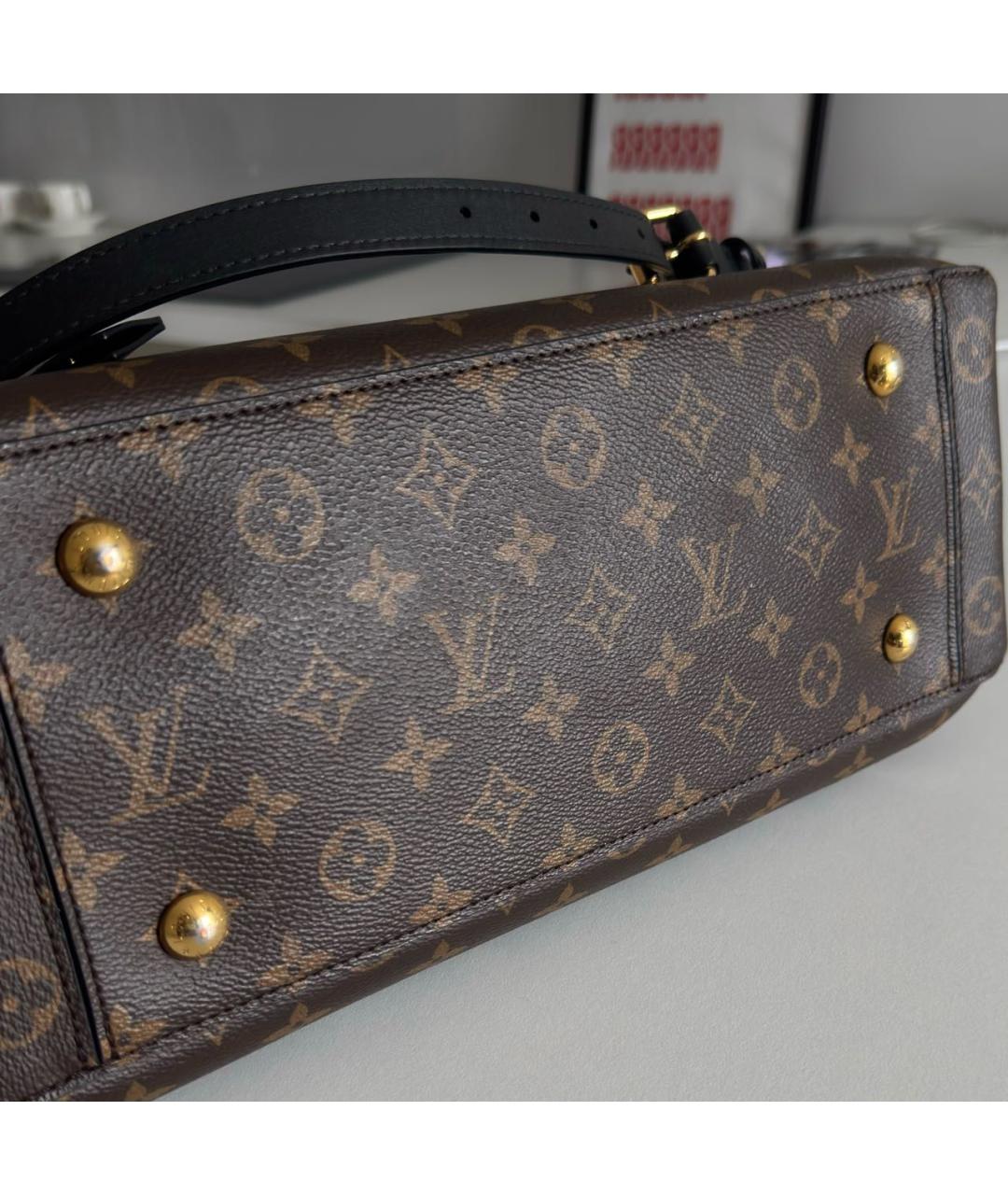 LOUIS VUITTON Коричневая кожаная сумка тоут, фото 5