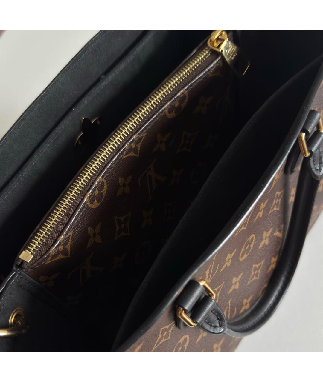 LOUIS VUITTON Коричневая кожаная сумка тоут, фото 4