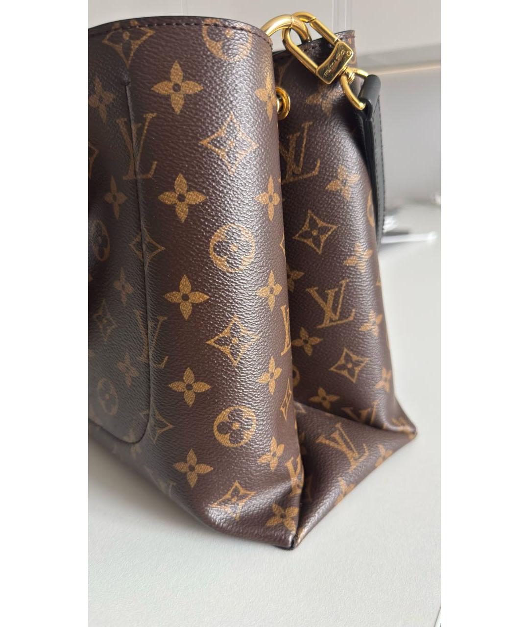 LOUIS VUITTON Коричневая кожаная сумка тоут, фото 2