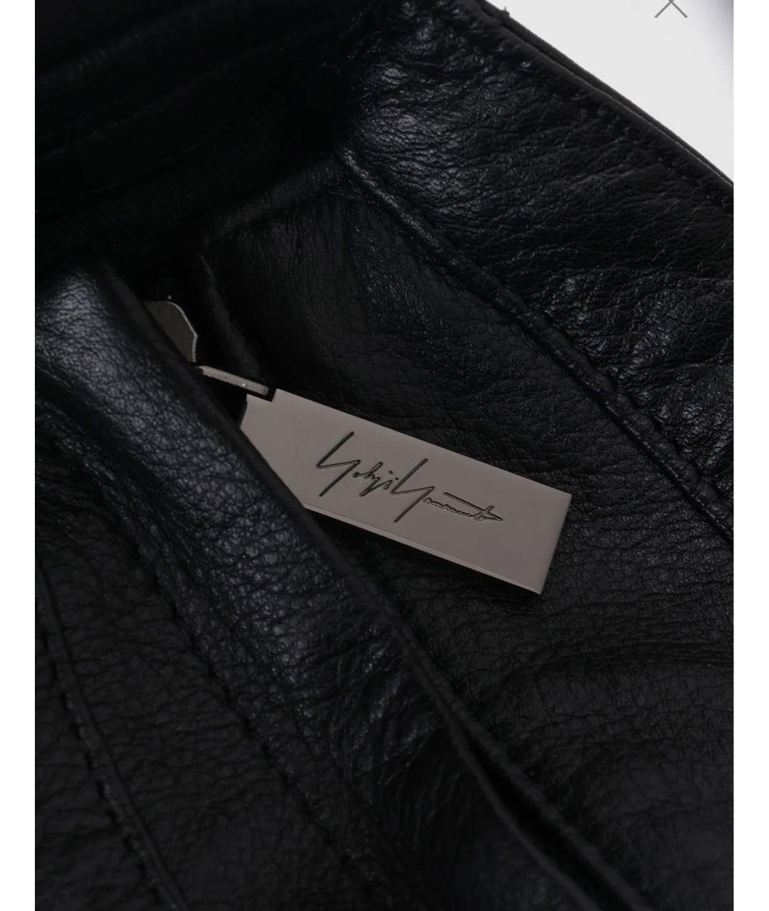 YOHJI YAMAMOTO Черная кожаная сумка тоут, фото 5