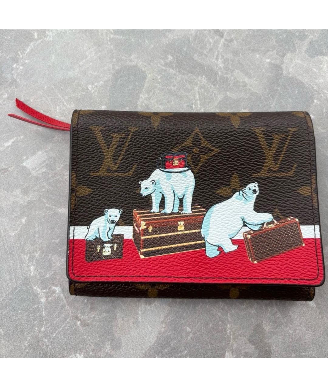 LOUIS VUITTON Коричневый кошелек, фото 9