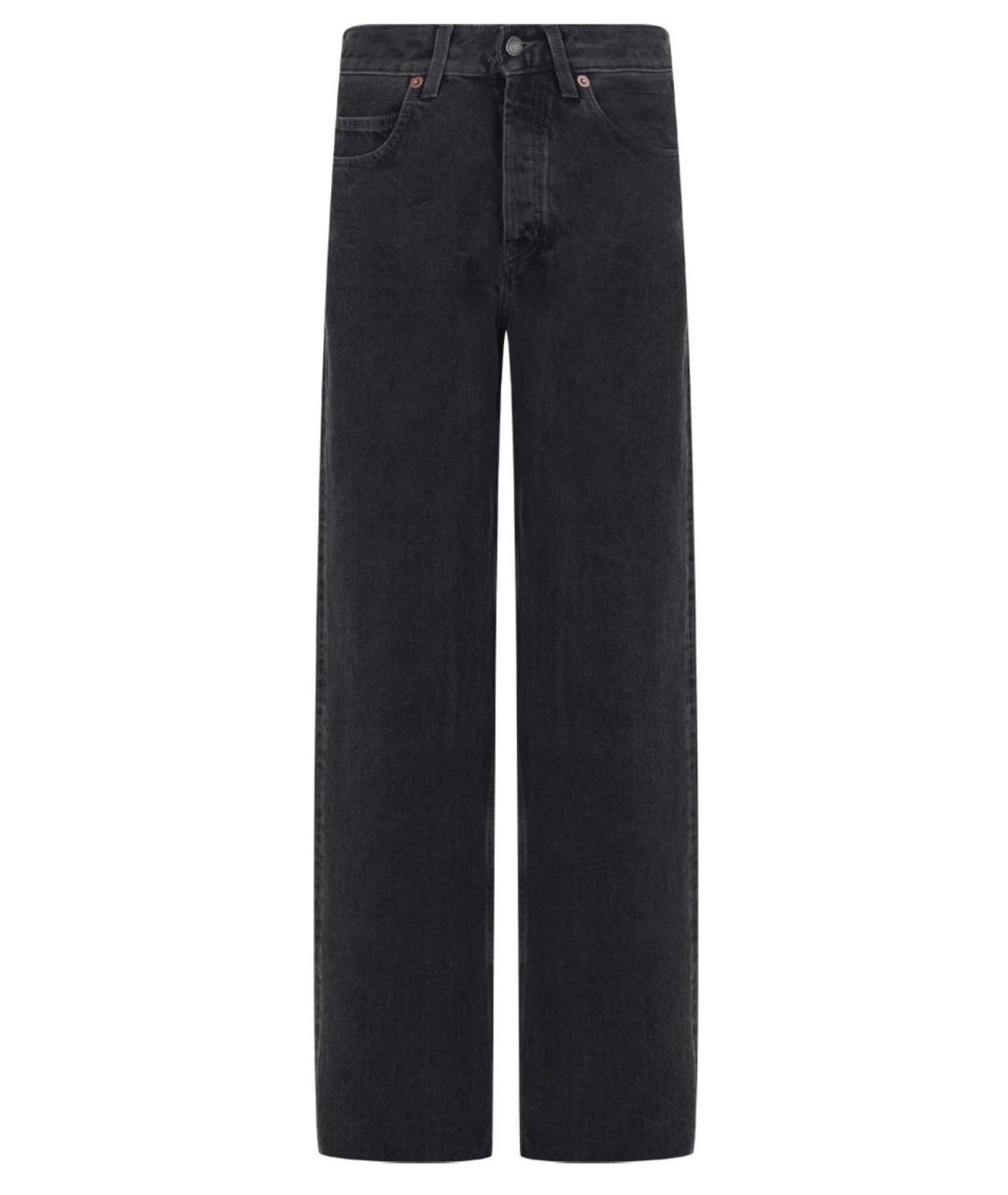 SAINT LAURENT Черные хлопковые прямые джинсы, фото 1