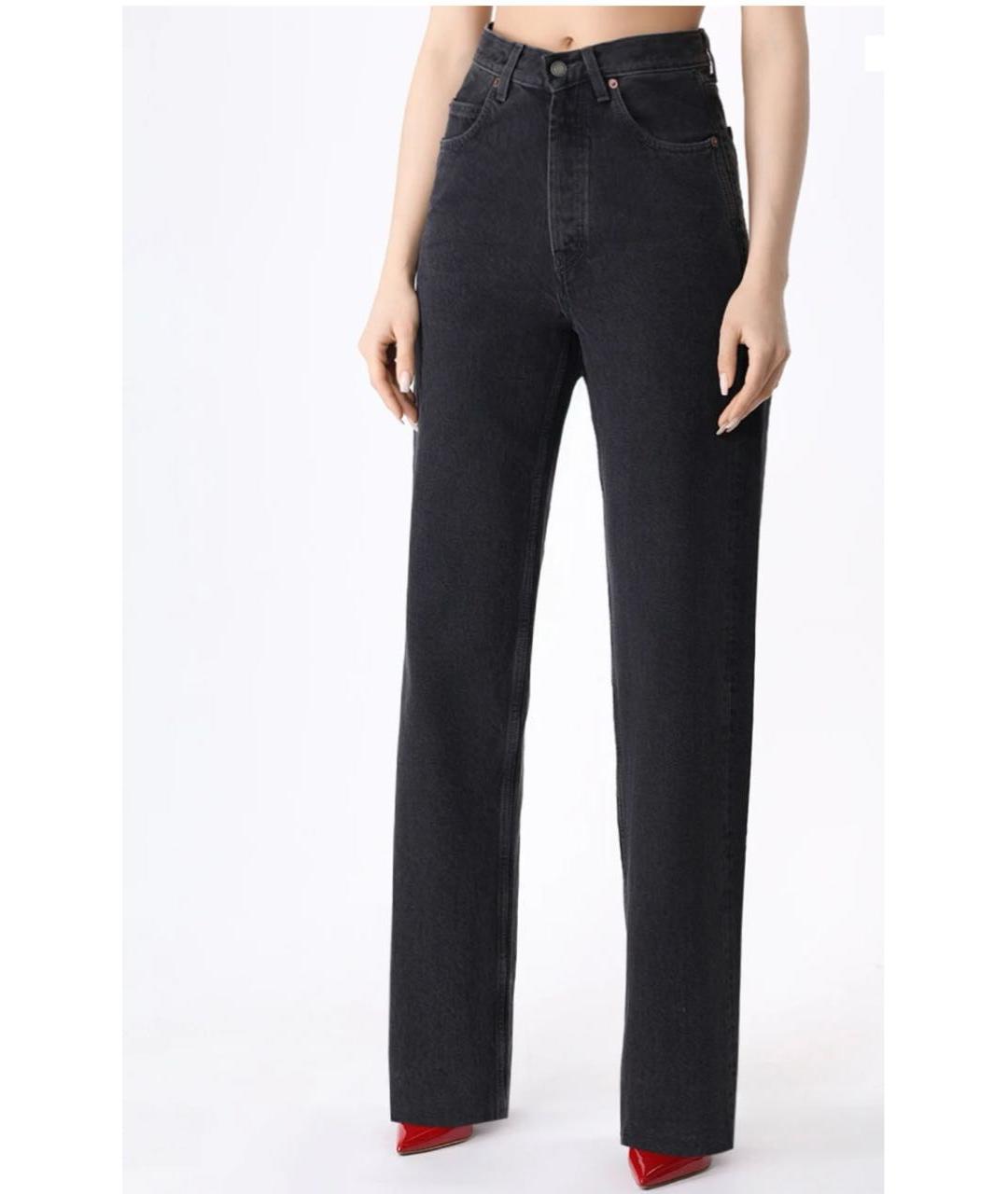 SAINT LAURENT Черные хлопковые прямые джинсы, фото 2