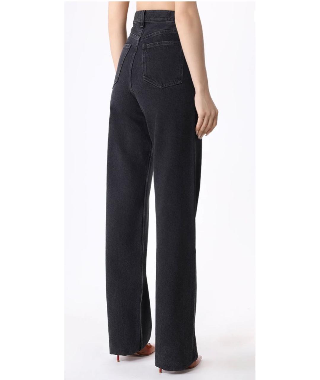 SAINT LAURENT Черные хлопковые прямые джинсы, фото 3