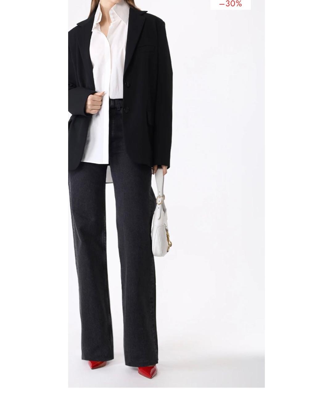 SAINT LAURENT Черные хлопковые прямые джинсы, фото 4