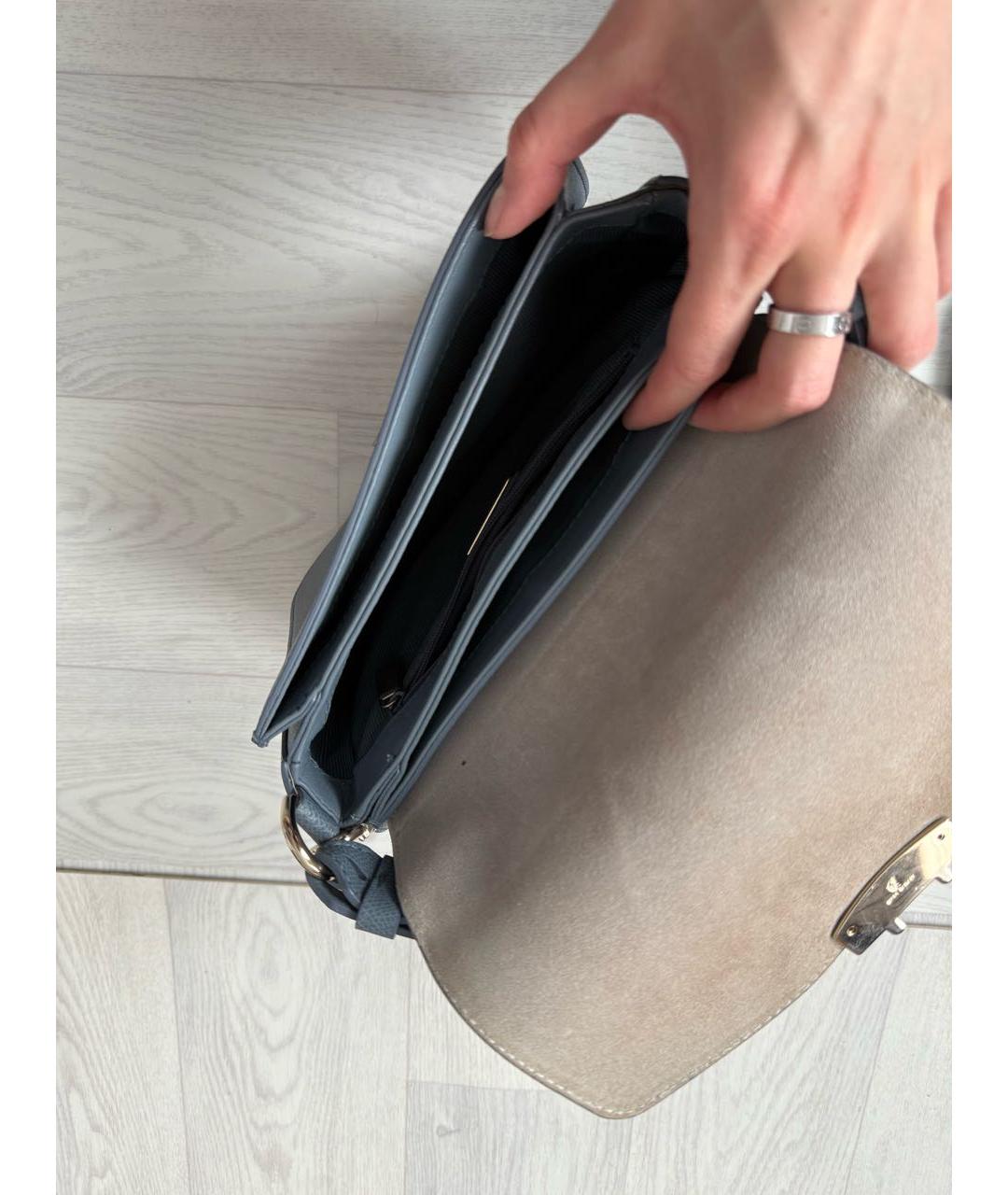 FURLA Голубая кожаная сумка через плечо, фото 2