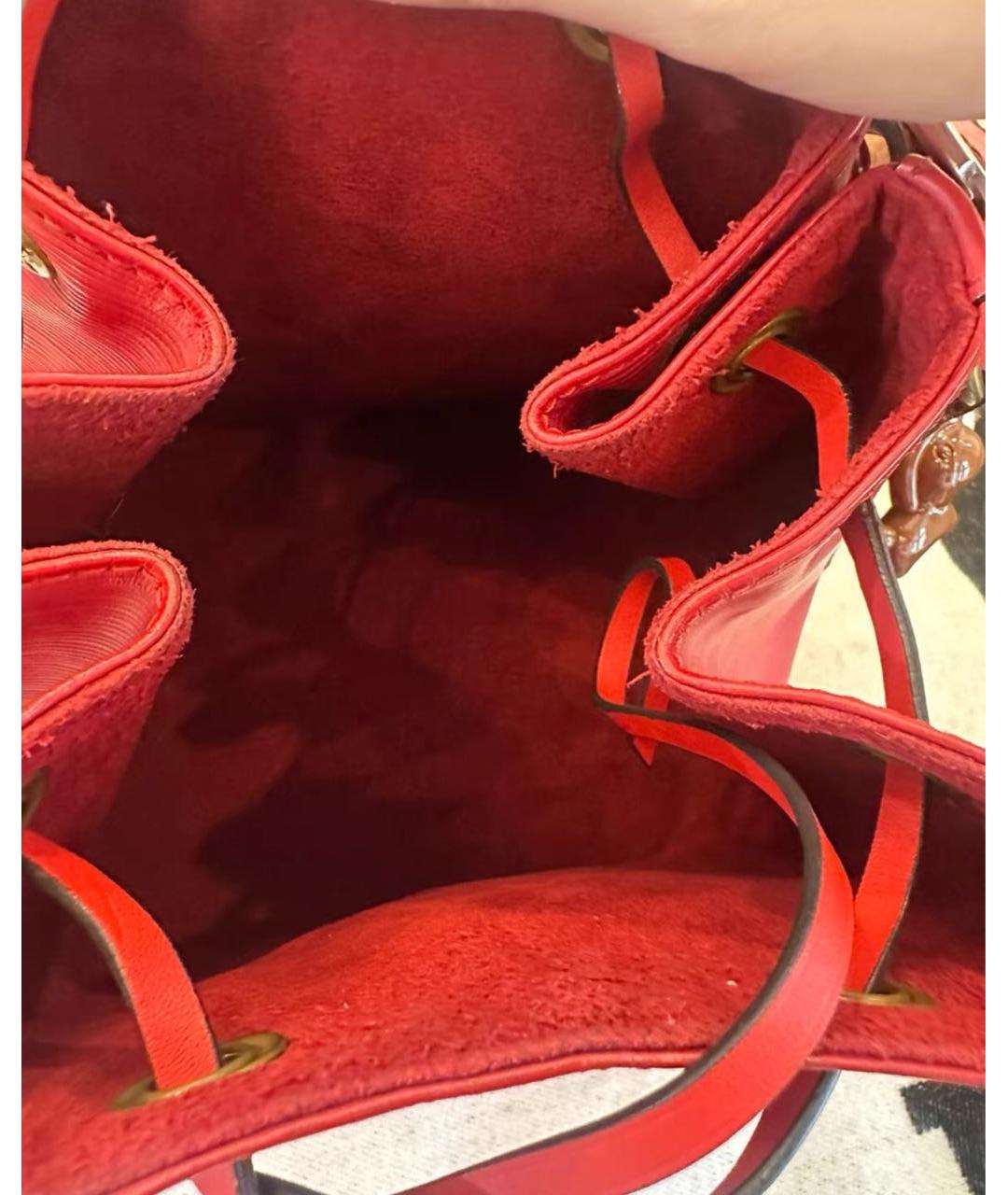 LOUIS VUITTON Красная кожаная сумка тоут, фото 6