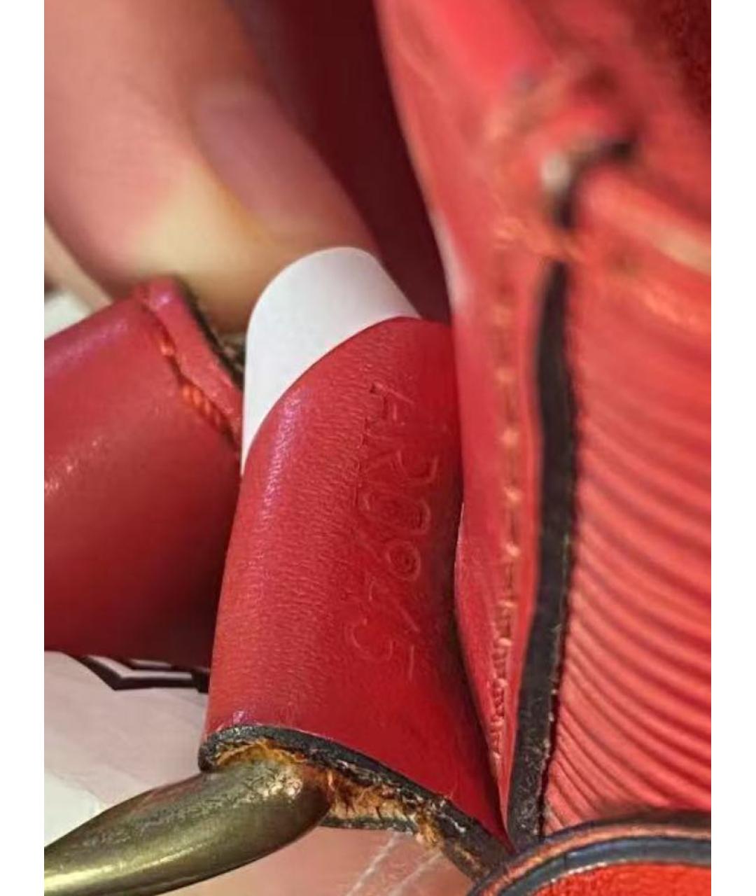 LOUIS VUITTON Красная кожаная сумка тоут, фото 7