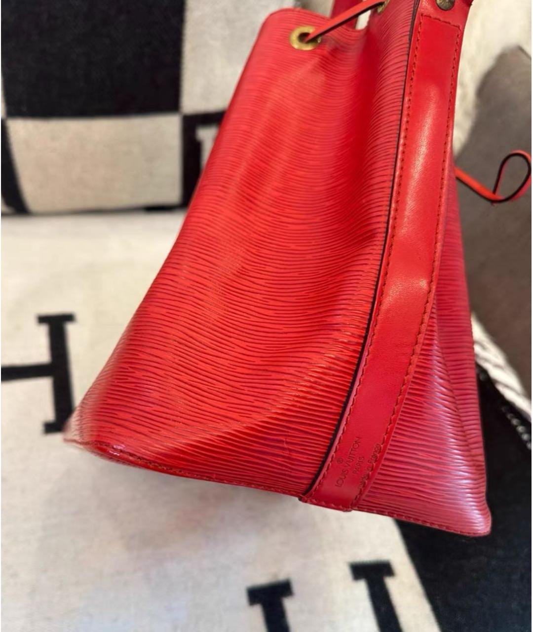 LOUIS VUITTON Красная кожаная сумка тоут, фото 4