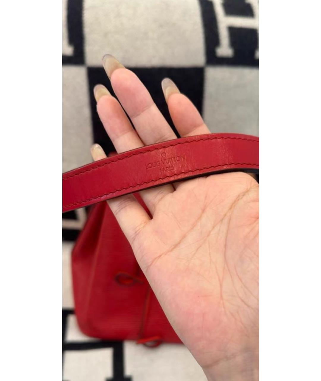 LOUIS VUITTON Красная кожаная сумка тоут, фото 3