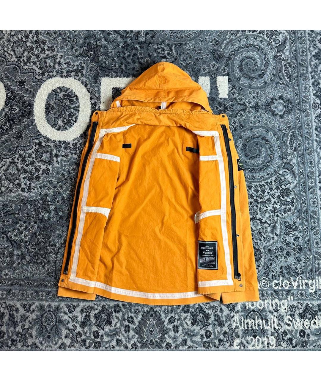 STONE ISLAND Оранжевая хлопковая куртка, фото 2