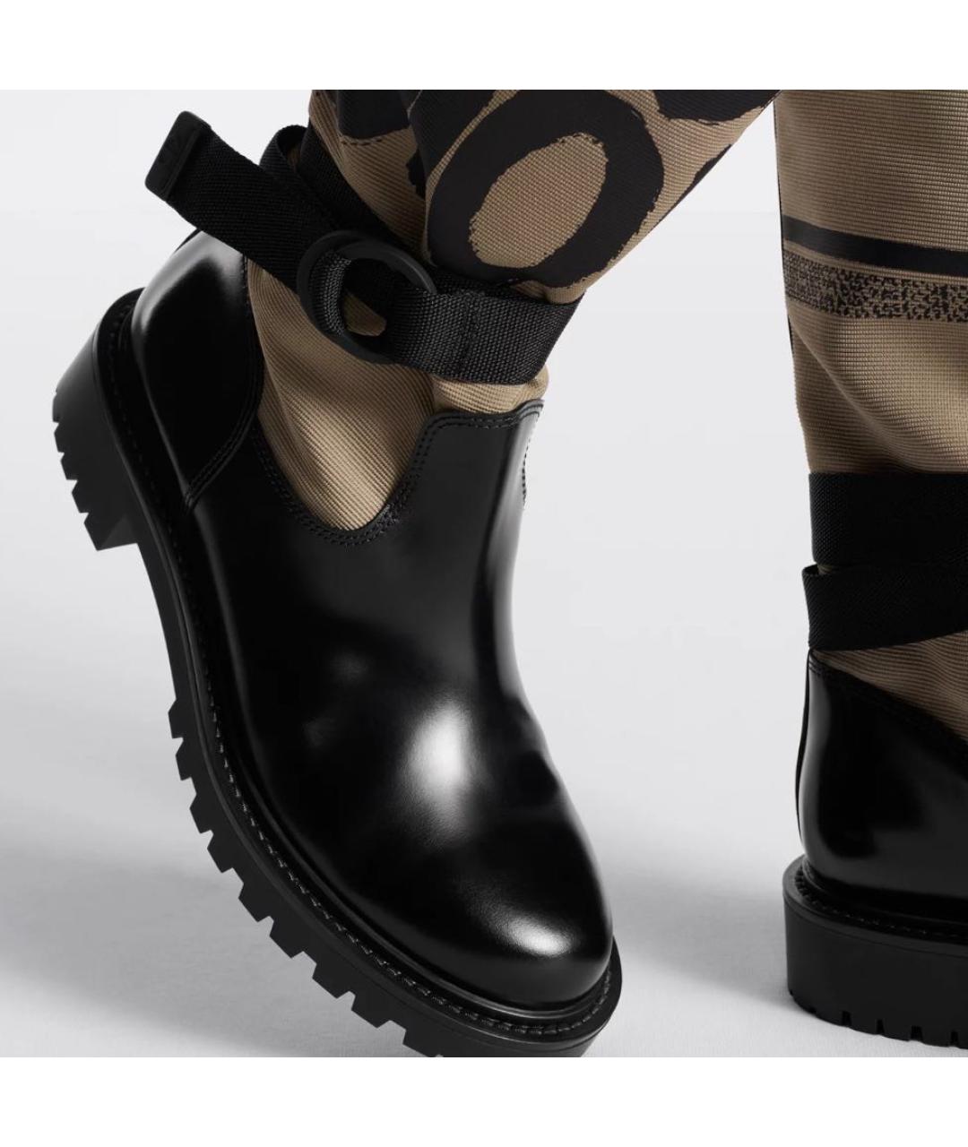 CHRISTIAN DIOR Хаки кожаные сапоги, фото 3