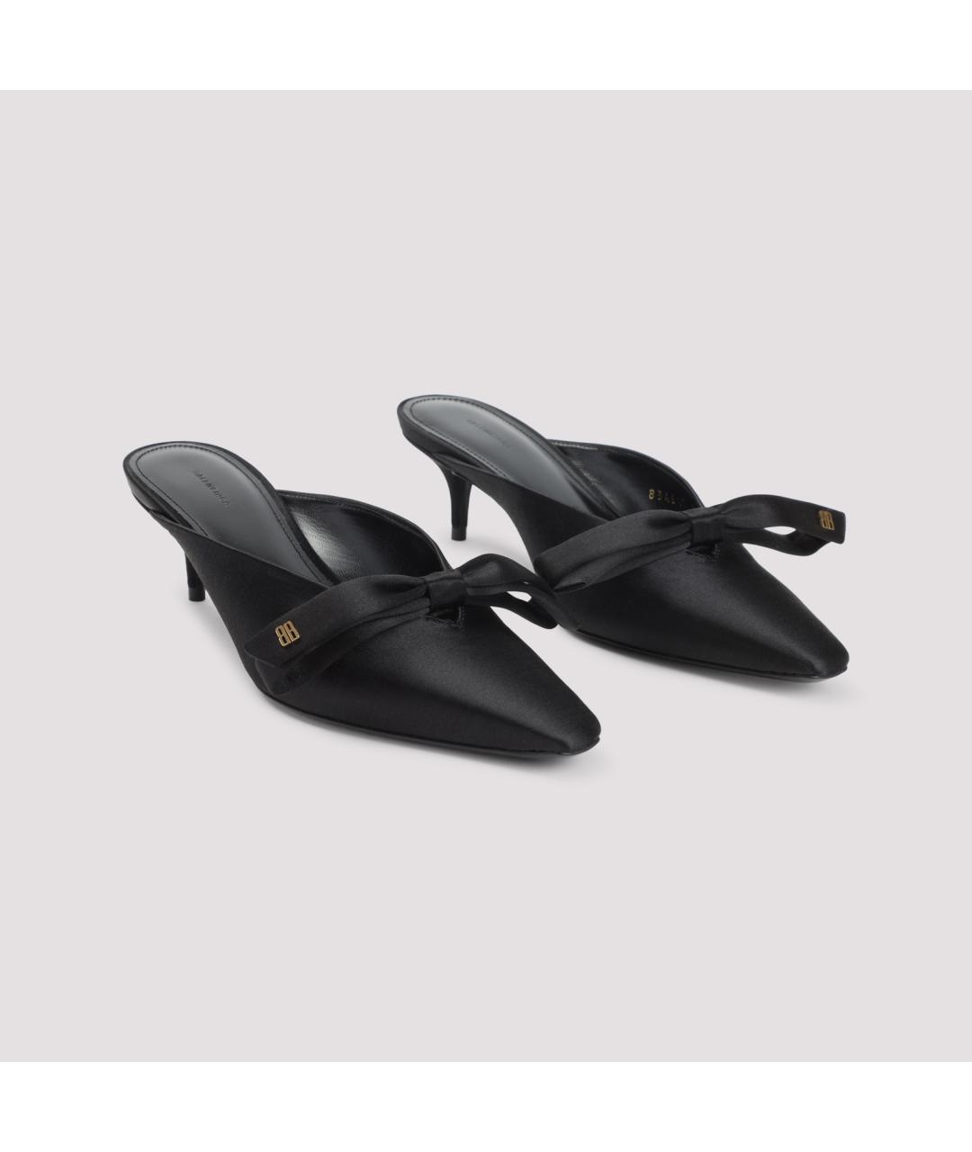 BALENCIAGA Черные кожаные мюли, фото 3