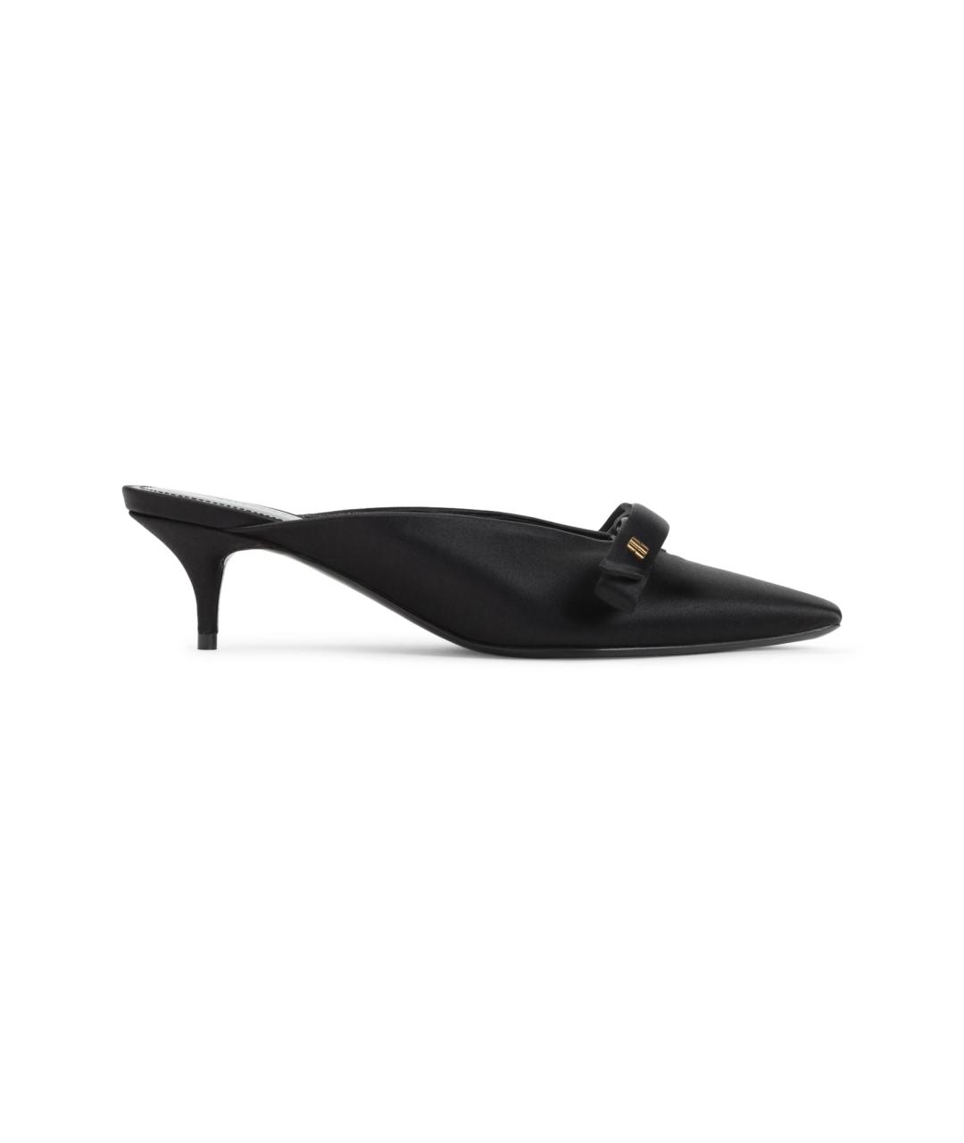 BALENCIAGA Черные кожаные мюли, фото 1