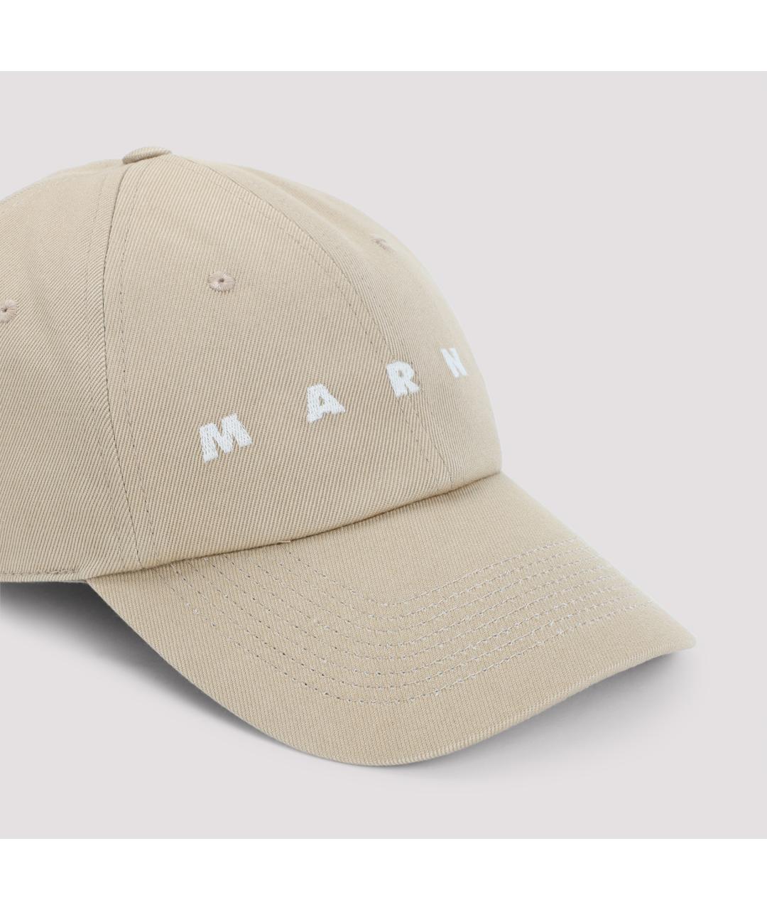 MARNI Бежевая хлопковая кепка, фото 3