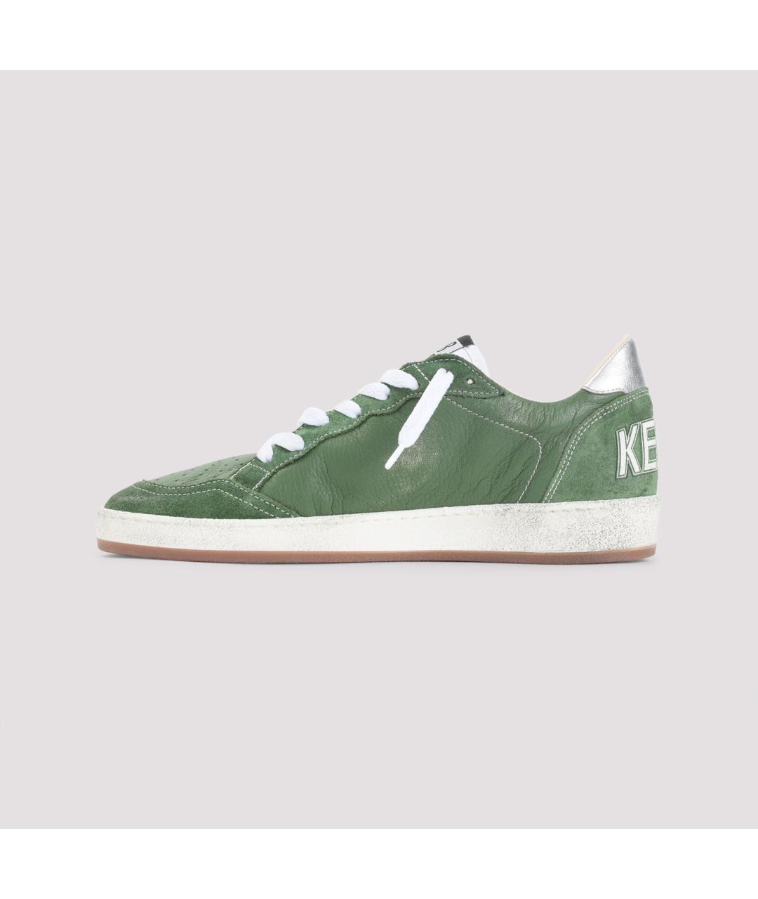 GOLDEN GOOSE DELUXE BRAND Зеленые кожаные низкие кроссовки / кеды, фото 2