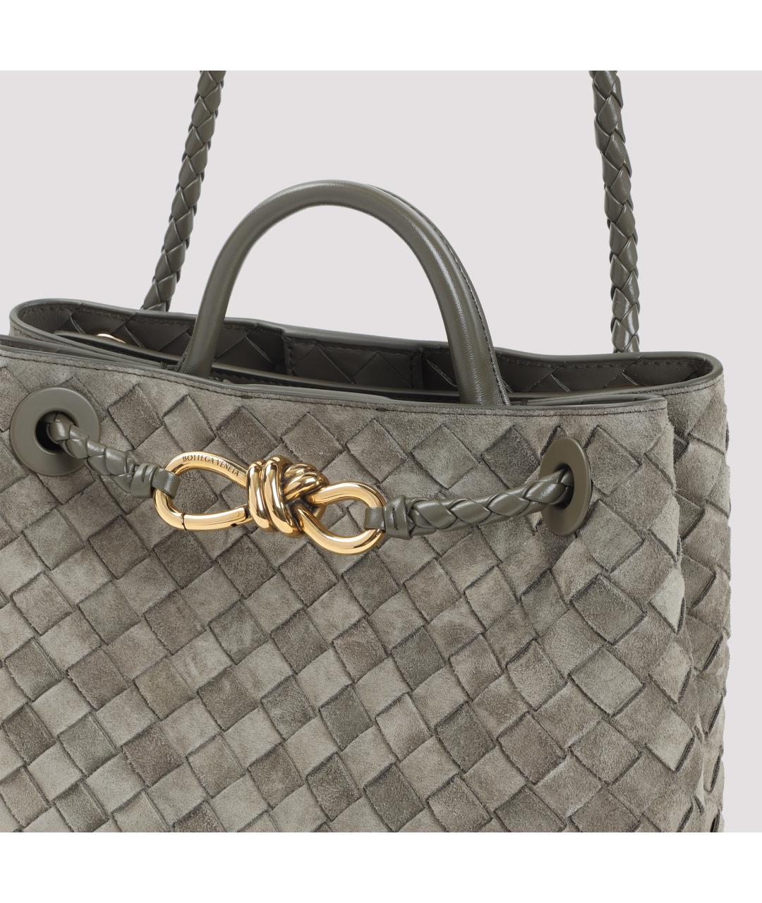 BOTTEGA VENETA Зеленая замшевая сумка тоут, фото 3