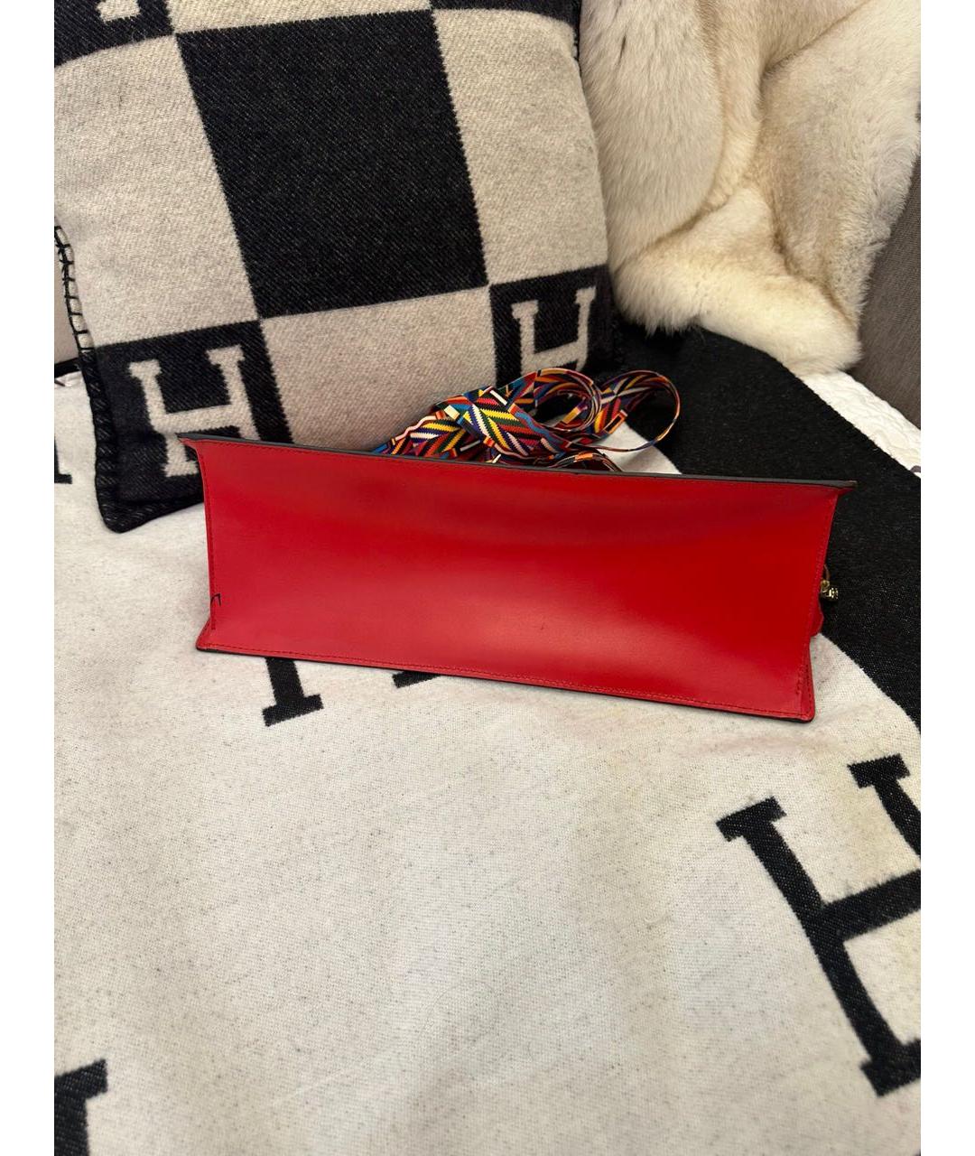 LOUIS VUITTON Красная кожаная сумка с короткими ручками, фото 8