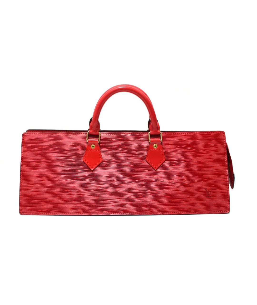 LOUIS VUITTON Красная кожаная сумка с короткими ручками, фото 9