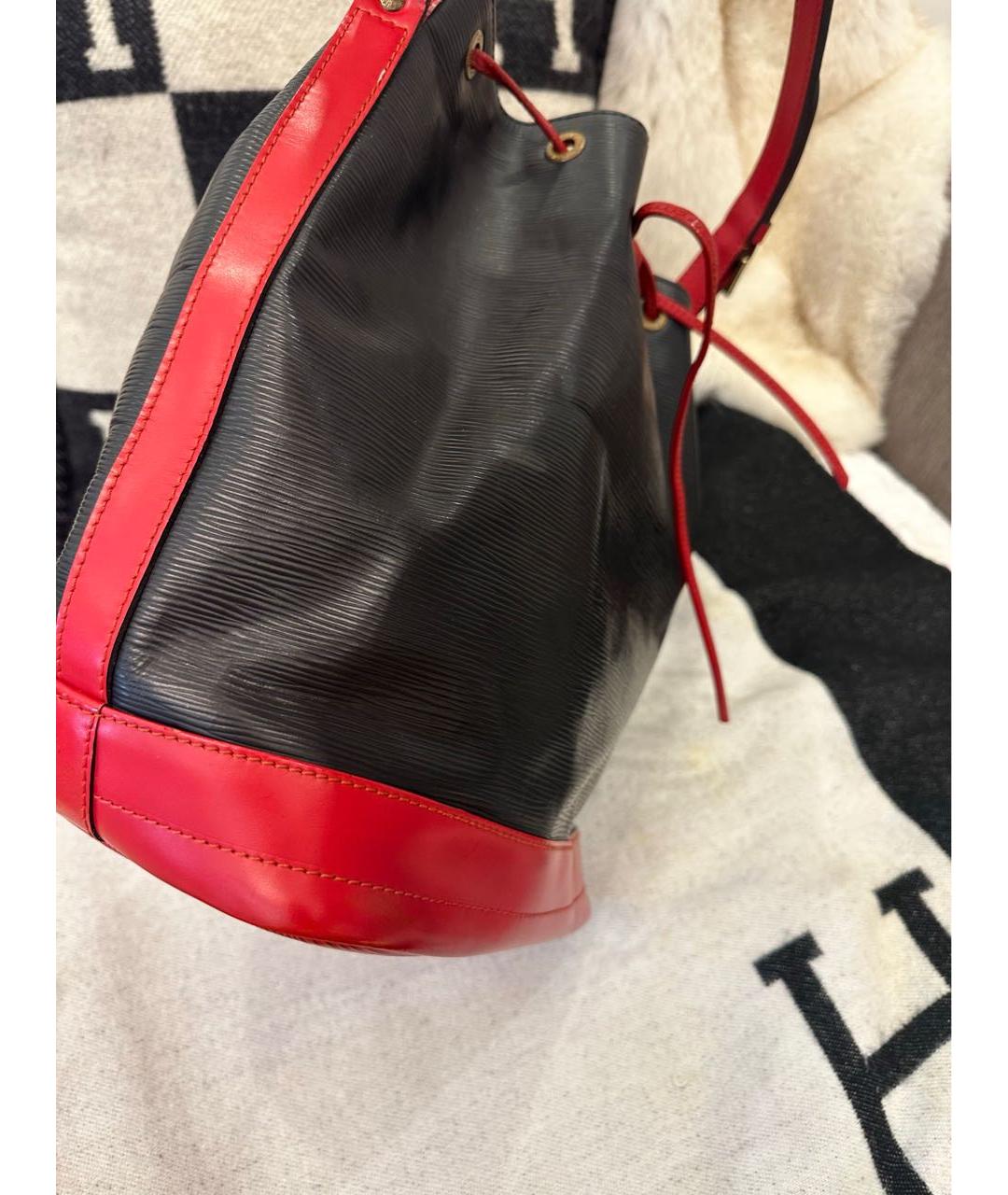 LOUIS VUITTON Черная кожаная сумка тоут, фото 8
