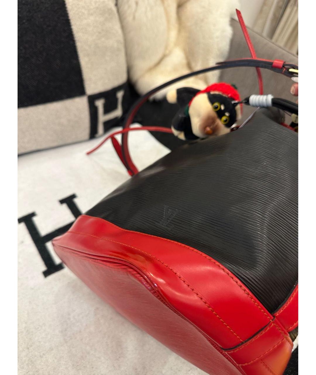 LOUIS VUITTON Черная кожаная сумка тоут, фото 4