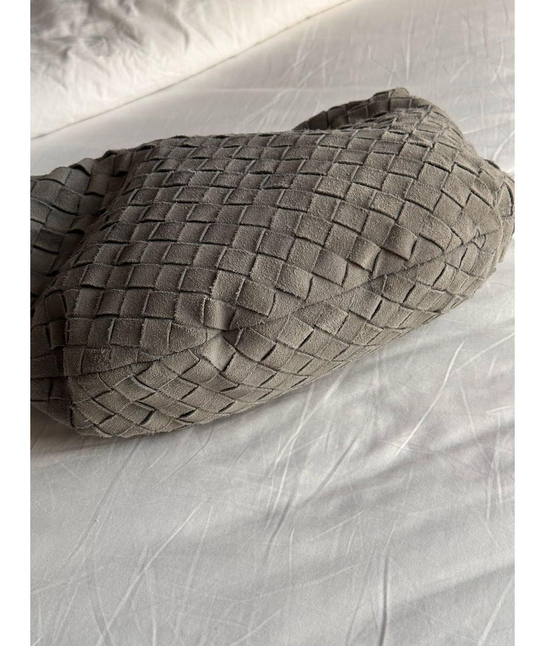 BOTTEGA VENETA Серая замшевая сумка с короткими ручками, фото 3