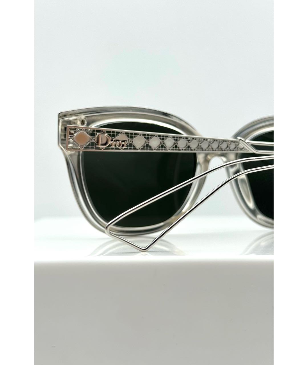 CHRISTIAN DIOR Серебряные металлические солнцезащитные очки, фото 3