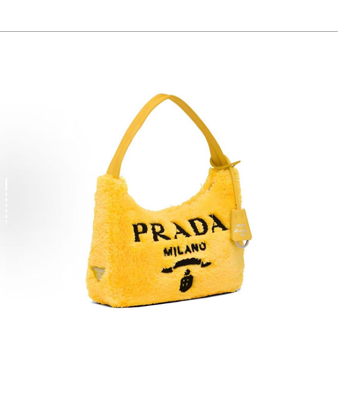 PRADA Желтая сумка с короткими ручками, фото 2