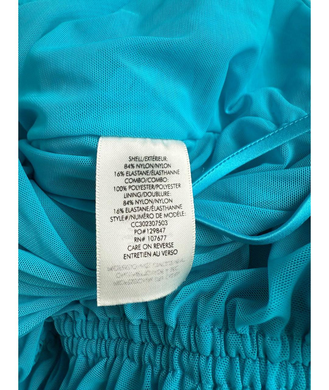 ALICE+OLIVIA Голубое полиэстеровое коктейльное платье, фото 4