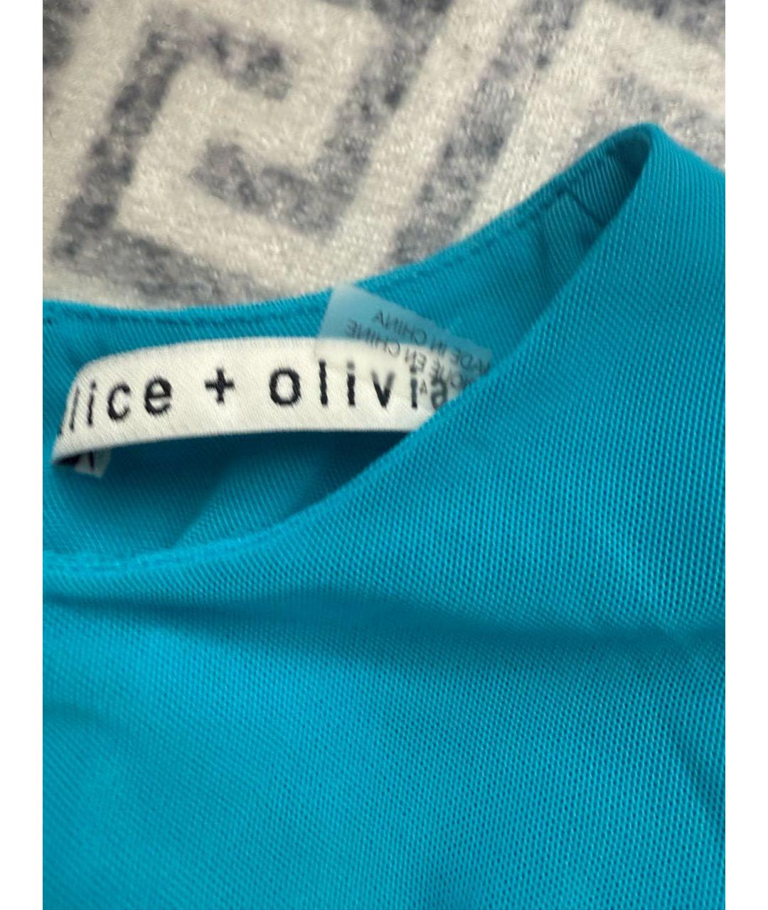 ALICE+OLIVIA Голубое полиэстеровое коктейльное платье, фото 3