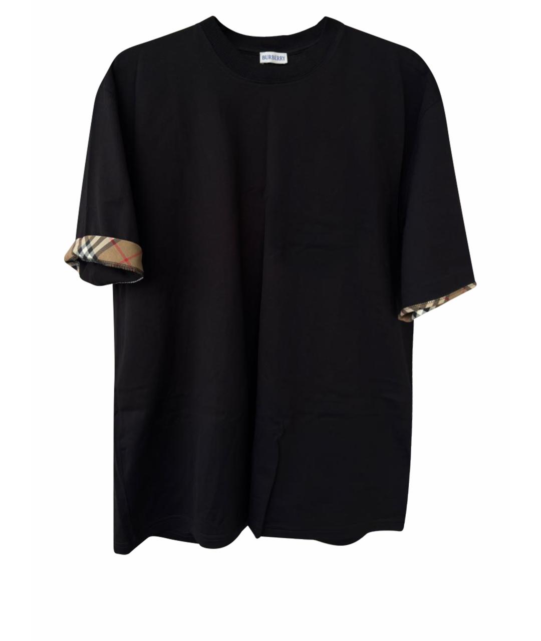 BURBERRY Черная хлопковая футболка, фото 1