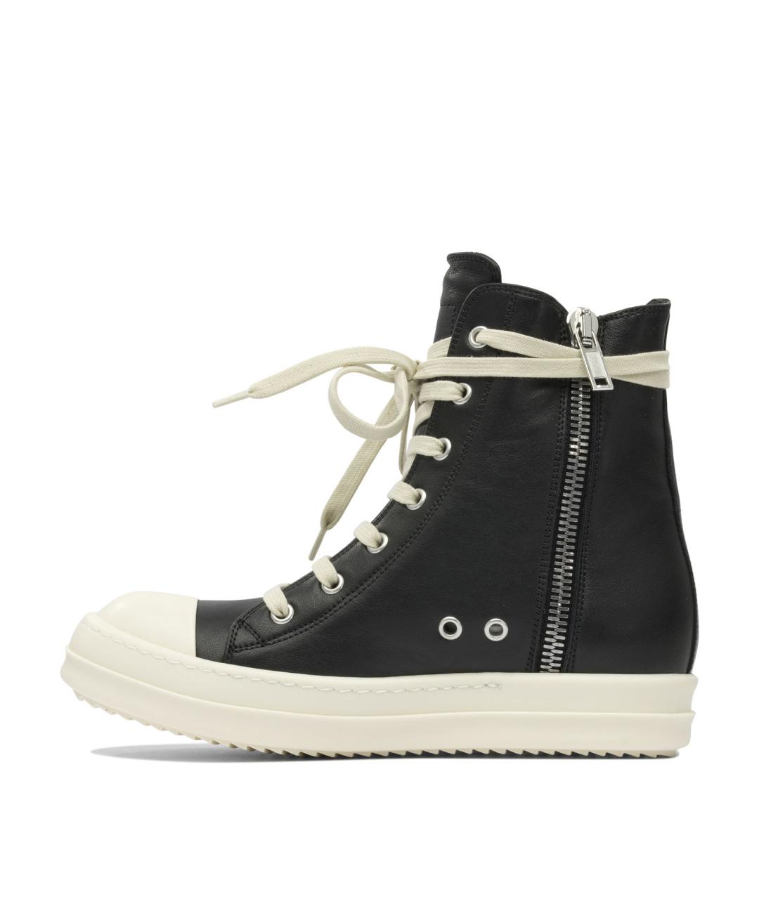 RICK OWENS Черные кожаные кеды, фото 3