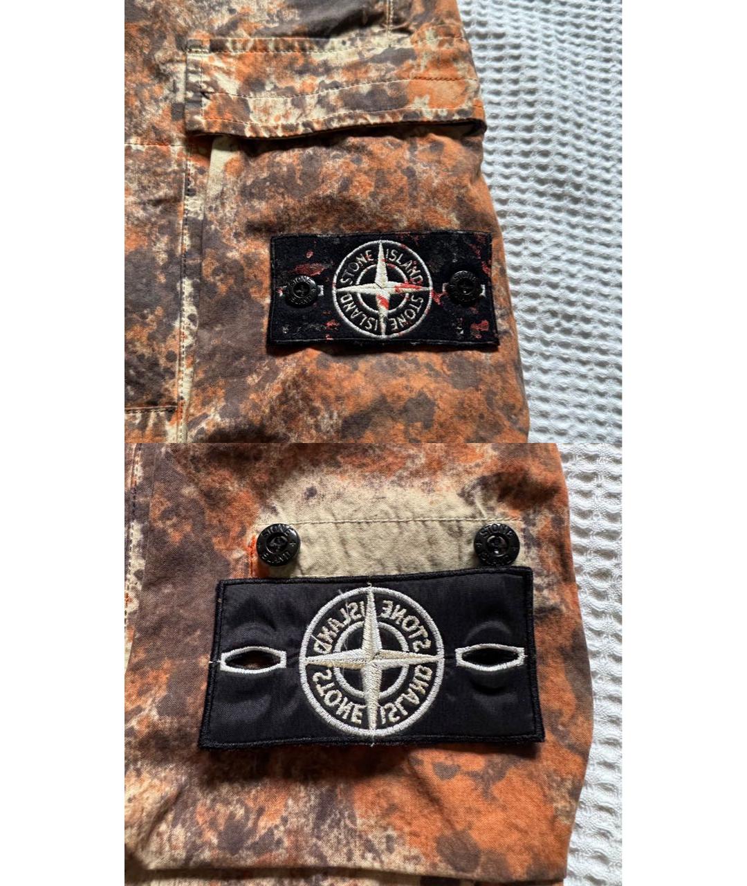 STONE ISLAND Оранжевое хлопковые повседневные брюки, фото 3