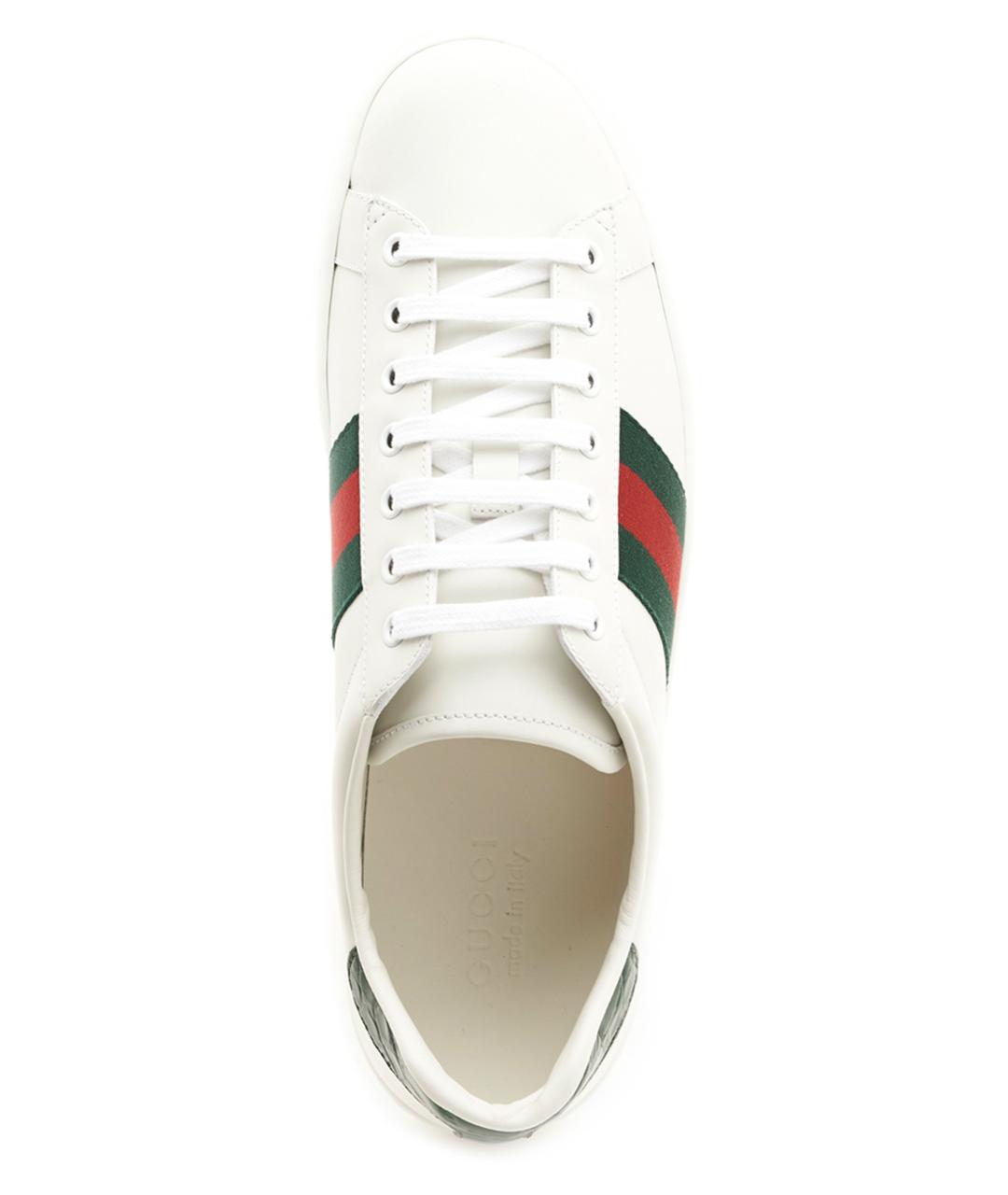 GUCCI Белые кожаные низкие кроссовки / кеды, фото 3
