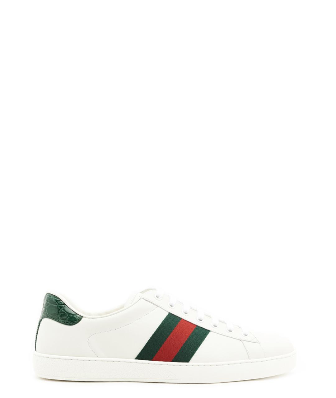 GUCCI Белые кожаные низкие кроссовки / кеды, фото 1