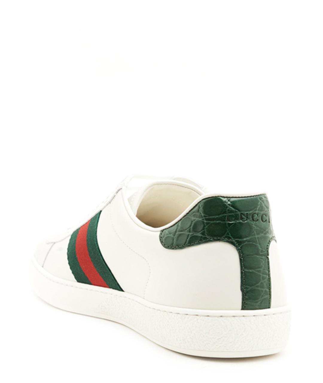 GUCCI Белые кожаные низкие кроссовки / кеды, фото 2