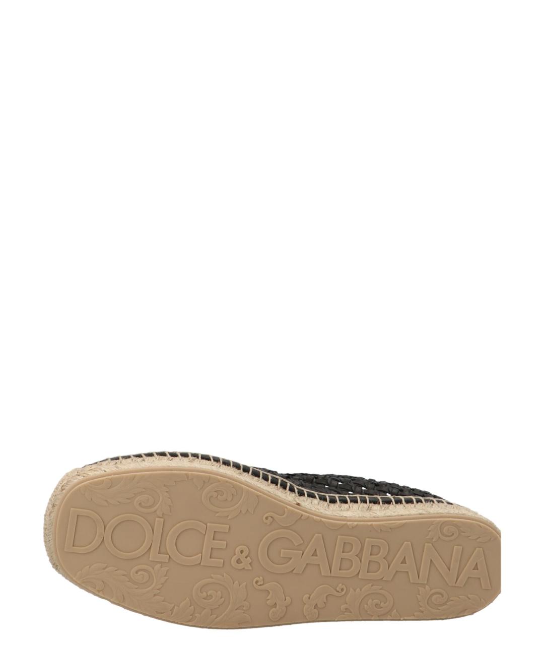 DOLCE&GABBANA Черные кожаные эспадрильи, фото 4