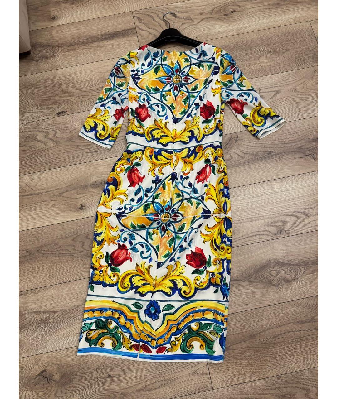 DOLCE&GABBANA Мульти шелковое платье, фото 2