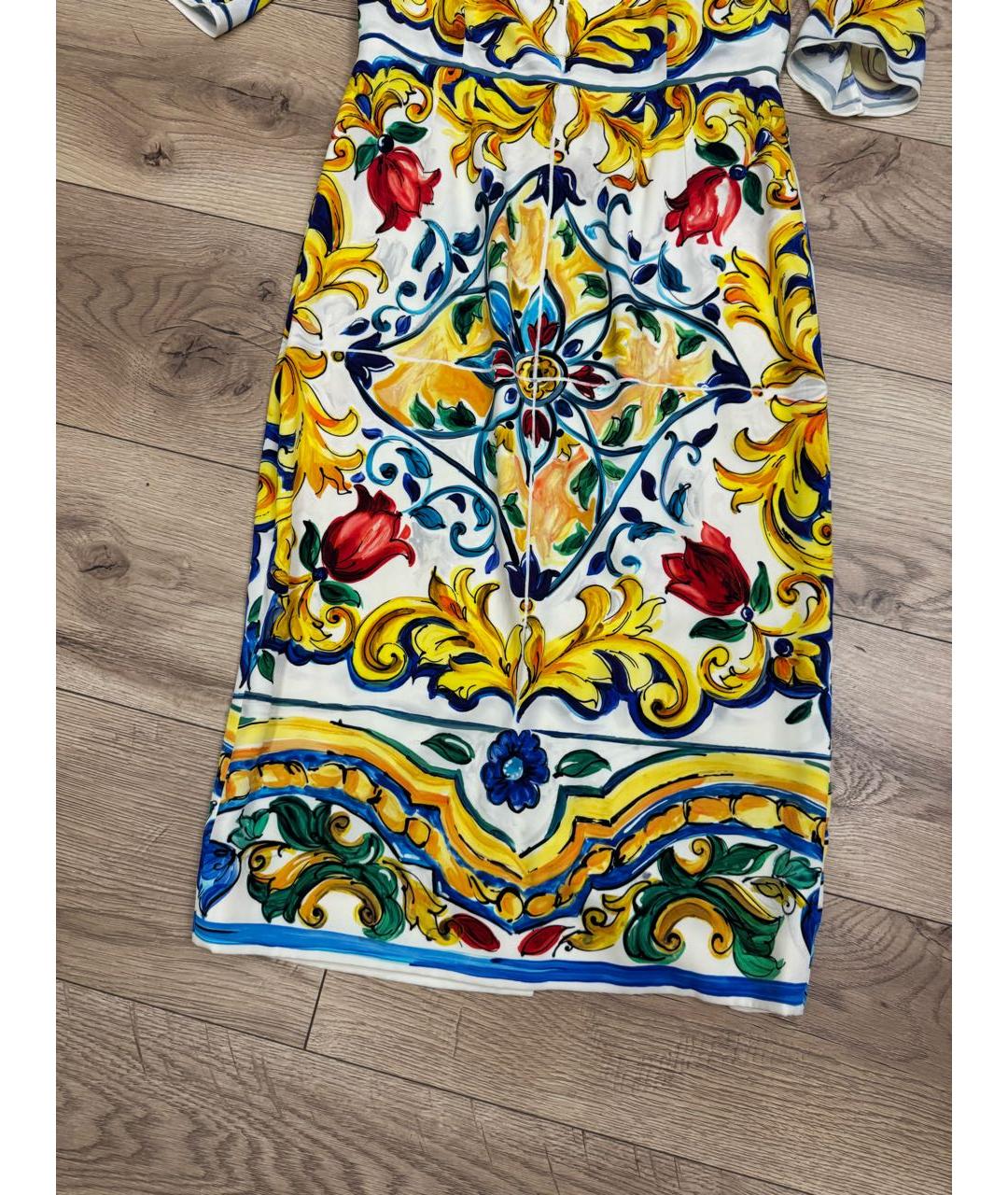 DOLCE&GABBANA Мульти шелковое платье, фото 6