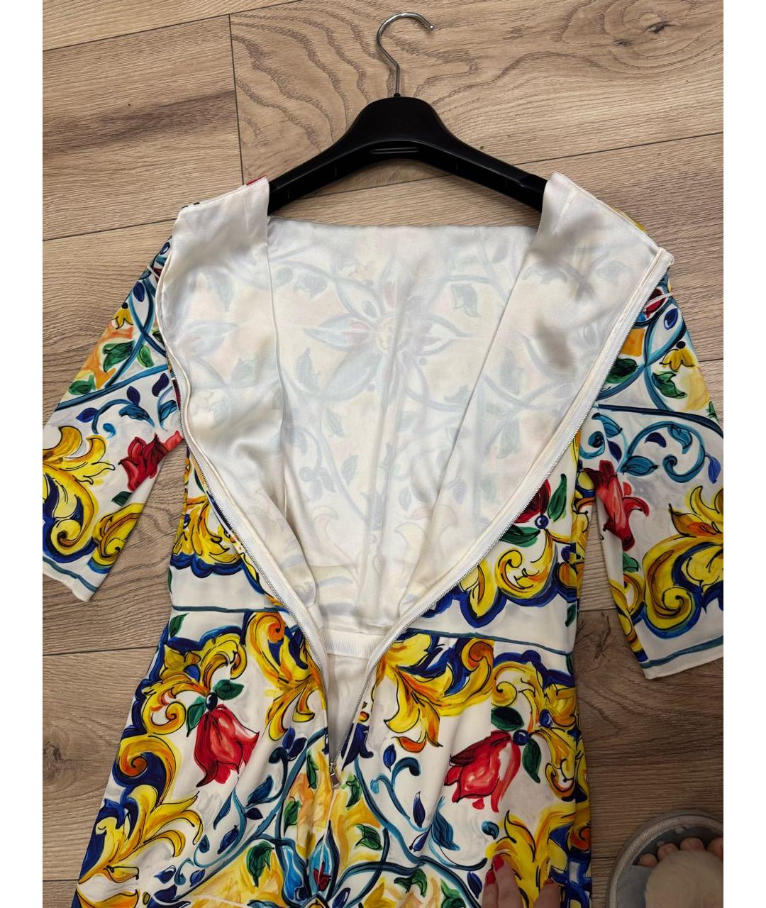DOLCE&GABBANA Мульти шелковое платье, фото 4