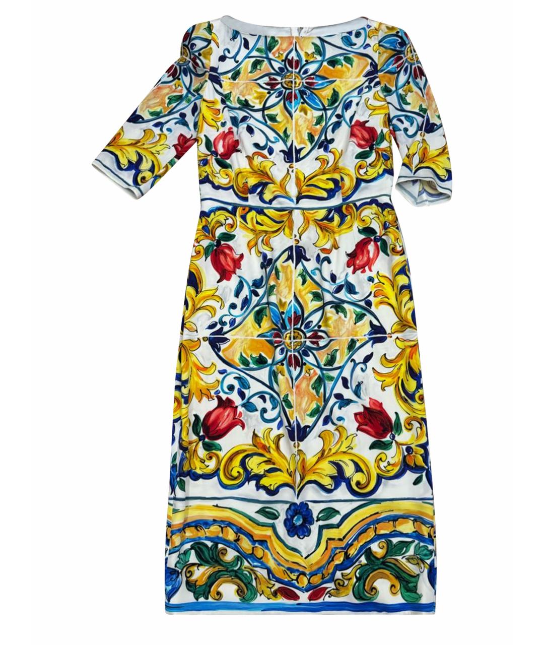 DOLCE&GABBANA Мульти шелковое платье, фото 1