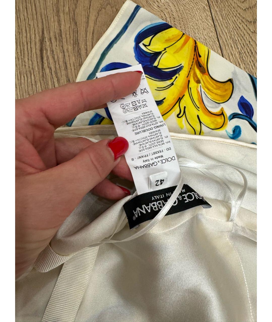 DOLCE&GABBANA Мульти шелковое платье, фото 3