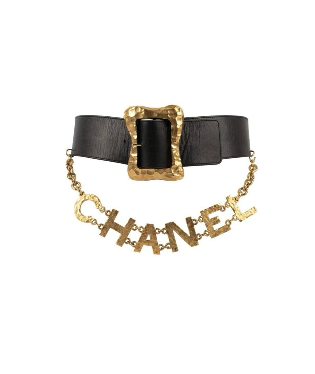CHANEL Черный кожаный ремень, фото 1