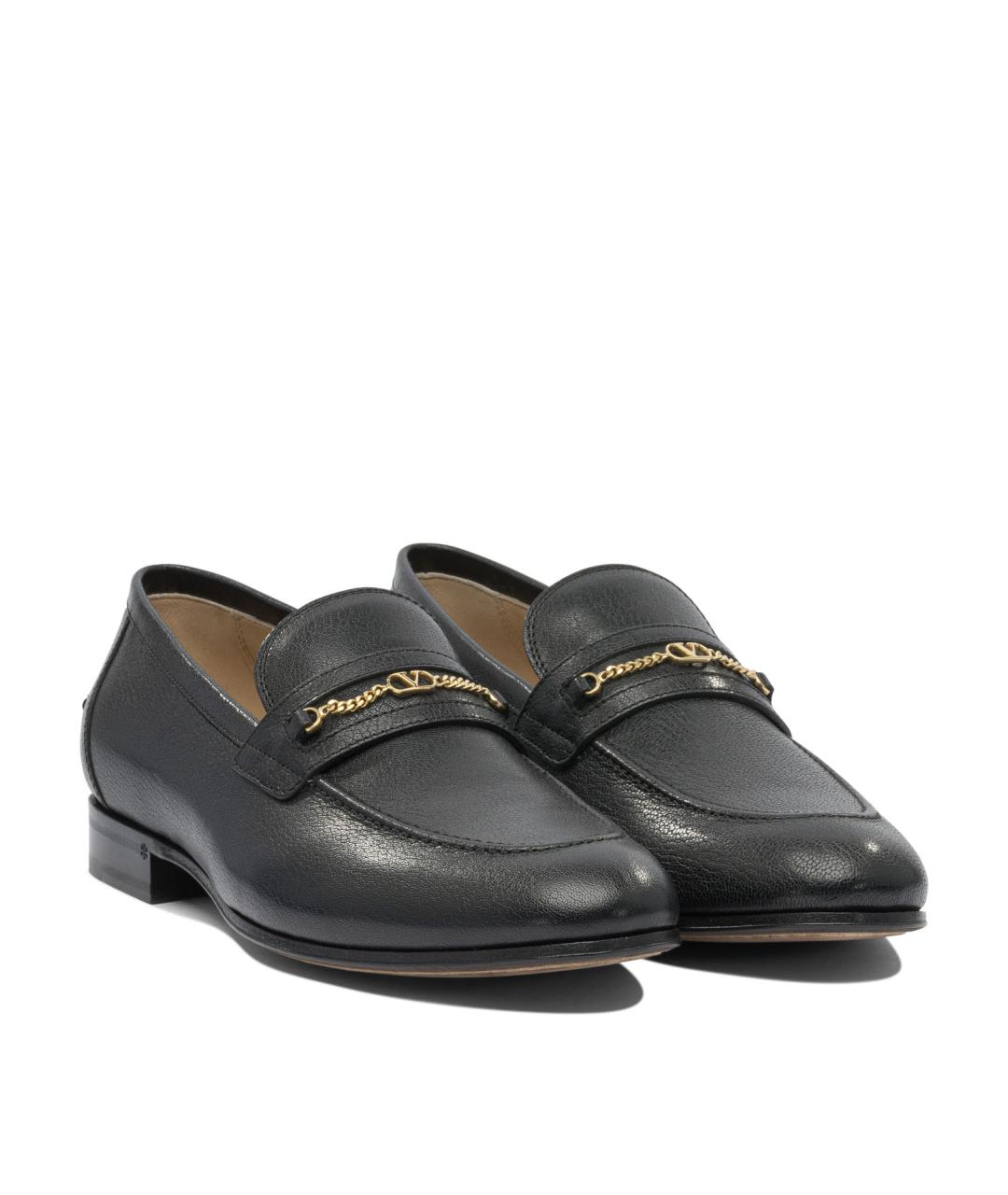 VALENTINO Черные кожаные лоферы, фото 2